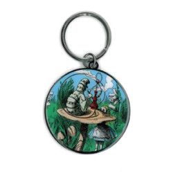 Alice and Smoking Caterpillar Keychain