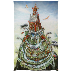 Mountain House Heady Art Print Tapestry 53x85 - Artwork by Mike DuBois