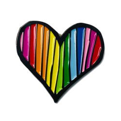 LGBTQ Pride Heart Enamel Pin 1.25"