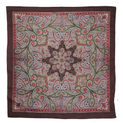 Cocoa Paisley Sheer Cotton Scarf 39x40