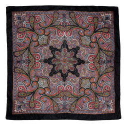 Night Paisley Sheer Cotton Scarf 39x40