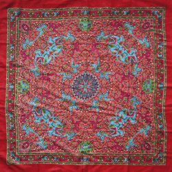 Red Elephant Sheer Cotton Scarf  39x40 *SALE*