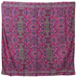 SIlky Square Scarf 42x42" Magenta Paisley