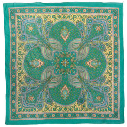 Green Paisley Sheer Cotton Scarf 39x40 *SALE*