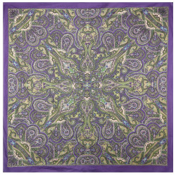 Purple Kaleidoscopic Sheer Cotton Scarf 39x40