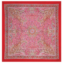 Red Paisley Sheer Cotton Scarf 39x40 *SALE*