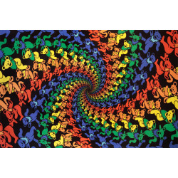 3D Grateful Dead Dancing Bears Spiral Tapestry