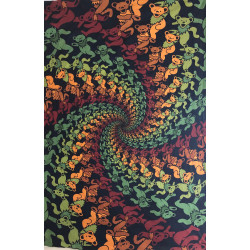 Grateful Dead Dancing Bears Wood Spiral Mini Tapestry 30x45