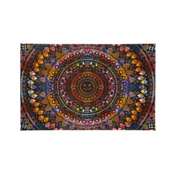 3D Colorful Cat Mandala Mini Tapestry 30x45 - Art by Dina June Toomey