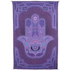 Hamsa Hand Purple Mini Tapestry 30x45 - Art by Dina June Toomey
