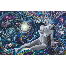 Penelope Blue Heady Art Print Tapestry 53X85 - Artwork by Randal Roberts