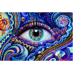 Blue Eye Heady Art Print Tapestry 53x85 - Artwork by Randal Roberts