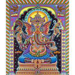 Jai Ganesha Heady Art Print Tapestry 58x71 - Artwork by Chris Dyer