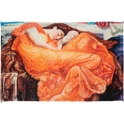 Flaming Heady Art Print Tapestry 53x85 - Artwork by Randal Roberts