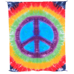 Rainbow Peace Sign Tie-Dye Mini Tapestry 30x45