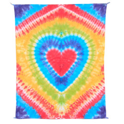 Rainbow Heart Tie-Dye Mini Tapestry 30x45