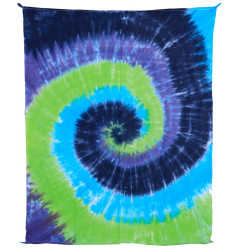 Blue & Green Spiral Tie-Dye Mini Tapestry 30x45