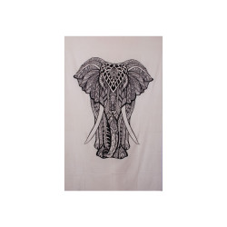 Zest For Life Elephant Mini Tapestry 30x45" Black & White