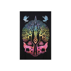 Zest For Life Tie Dye Wolf Tree Mini Tapestry 30x45" Zest For Life Tie Dye Wolf Tree Mini Tapestry 30x45"