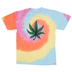 Big Leaf Pastel Spiral Tie Dyed T-Shirt