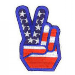 Peace Fingers Flag Patch 3"