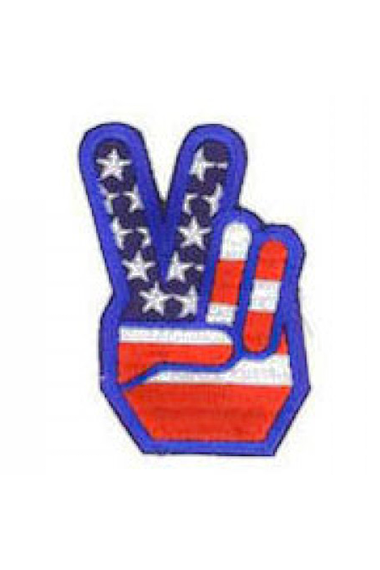 Peace Fingers Flag Patch 3"