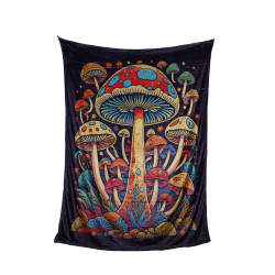 Shroom Trees Fleece Throw Blanket 50x60