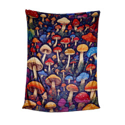 Mushroom Forest Fleece Throw Blanket 50x60" *SALE*