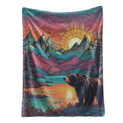 Grizzly Lake Fleece Throw Blanket 50x60"