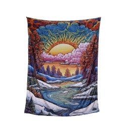 Snowy River Fleece Blanket Queen Size 60x80" *SALE*