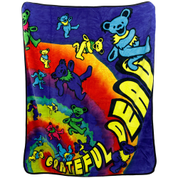 Grateful Dead Bear Spiral Fleece Throw Blanket 50x60