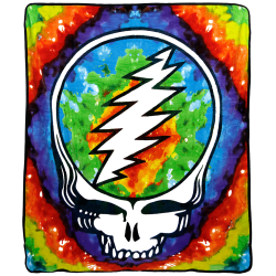 Grateful Dead SYF Tie-Dye Fleece Throw Blanket 50x60
