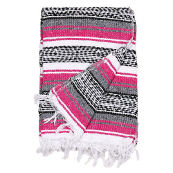 Mexican Falsa Blanket in Hot Pink - 51x78"