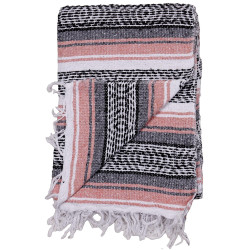 Mexican Falsa Blanket in Salmon Pink - 51x78"