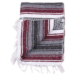 Mexican Falsa Blanket in Burgundy 51x78"