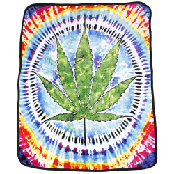 Tie Dye Leaf Fleece Throw Blanket 50x60