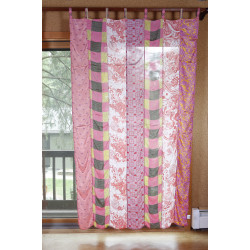 Sari Patchwork Panel Curtains – 54"x86" Handmade from Recycled Saris – Tab Top Panels – Sunshine Joy®