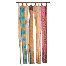 Sari Split Door Curtains 54"x63" Tab Top Panel – Handmade from Recycled Saris Sunshine Joy®