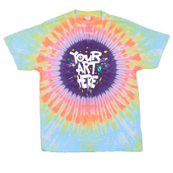 Dark Center Circle Pastel Tie Dyed T-Shirt featuring your Custom Art