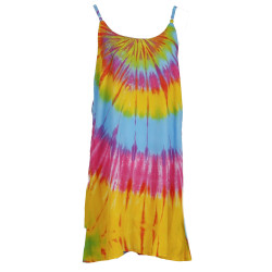 Hary Dary Adjustable Strap Slip Dress Rainbow Tie Dye