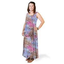 Pink and Blue Tie-Dye Hary Dary Long Strap Dress