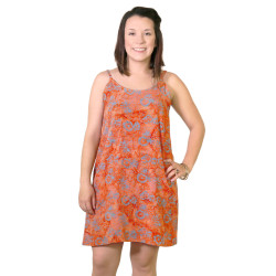 Hary Dary Adjustable Strap Slip Dress Tangerine and Gray