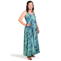 Aqua and Navy Blue Hary Dary Long Strap Dress