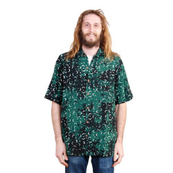 Green Moon Batik Hary Dary Men's Button Down Camp Shirt