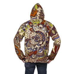 Reversible Fleece Lined Zip Up Hoodie - Plant Dream