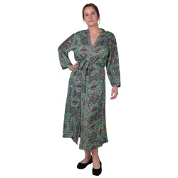 Silky Green Paisley Robe