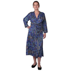 Silky Blue Paisley Robe