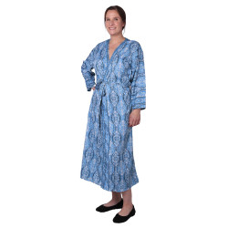 Silky Blue Tie Dye Robe