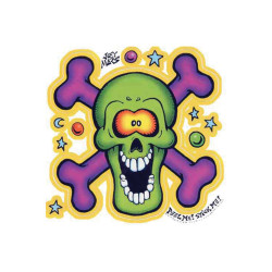 VINTAGE Joey Mars Screaming Skull and Bones Sticker