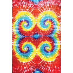 Rainbow Multi Spiral Tie-Dye Tapestry 60x90